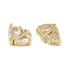 Brass Micro Pave Clear Cubic Zirconia Charms KK-L212-21G-2