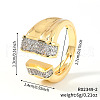 Brass Micro Pave Cubic Zirconia Cuff Open Rings IM2019-4-2