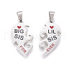 304 Stainless Steel Split Pendants STAS-F168-10P-3