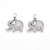 Brass Micro Pave Cubic Zirconia Pendants KK-T070-64P-1