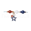 Independence Day Natural Carnelian & White Jade & Dyed Yellow Jade Gemstone Round Beads Braided Bracelets BJEW-MZ00178-01-5