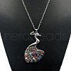 Alloy Rhinestone Pendant Necklaces QD9835-10-1
