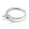 Anti-Tarnish Adjustable Rhodium Plated Sterling Silver Ring Components STER-I016-008P-3