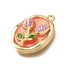 Flower Alloy Enamel Pendants ENAM-K076-07A-G-2