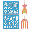 2Pcs 2 Style Acrylic Earring Handwork Template DIY-WH0573-003-1