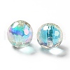 Two Tone UV Plating Rainbow Iridescent Acrylic Beads TACR-D010-03B-02-3