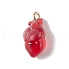 Transparent Resin Pendants RESI-E028-01G-03-2