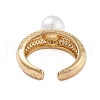 Rack Plating Brass Micro Pave Cubic Zirconia Open Cuff Rings for Women RJEW-B064-07G-3