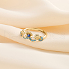 925 Sterling Silver with Natural Freshwater Beads Adjustable Finger Ring for Women RJEW-M073-01G-1