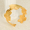 Floral 304 Stainless Steel Cuff Bangles for Women DV7569-2-1