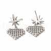 Rack Plating Brass Micro Pave Cubic Zirconia Stud Earrings EJEW-H091-29P-2