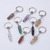 Natural/Synthetic Mixed Stone Pointed Keychain KEYC-E023-08-1