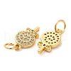 Brass Micro Pave Clear Cubic Zirconia Pendants KK-K349-14-3