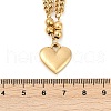 304 Stainless Steel Heart Pendant Necklaces for Women NJEW-Z072-06G-3