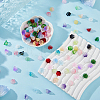 200Pcs 20 Colors Glass Gradient Color Bead Caps GLAA-HS0001-03-5