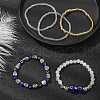 5Pcs 5 Style Natural Quartz Crystal & Lampwork Evil Eye & Seed Beaded Stretch Bracelets Set BJEW-JB09616-04-2