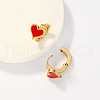 Romantic Heart Stainless Steel Hoop Earrings CN6275-2