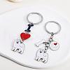 WEWAYSMILE 2 pcs Dog Keychain Car Keychain Pet Pendant Key-Ring Lovely Dog Key-ring Portable Metal Keychain Gift for Pet Lover Birthday Puppy Theme Party Supplies (Samoye) JX785A-3