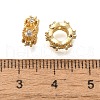Rack Plating Brass Micro Pave Clear Cubic Zirconia European Beads KK-H508-11G-2