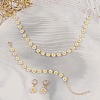 Daisy Alloy Enamel Link Chain Necklaces & Link Bracelets & Hoop Earrings Sets FS-WGB8665-01-2