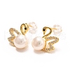 Mother's Day Jewellery Brass Micro Pave Cubic Zirconia Stud Earrings EJEW-D275-07G-2