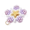 Glass Seed Beaded Star Pendants PALLOY-MZ00641-04-4