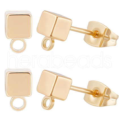Beebeecraft 10Pairs Brass Stud Earring Findings KK-BBC0011-31-1