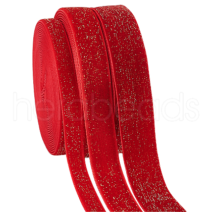   3 Rolls 3 Styles Sparkle Single Face Velvet Ribbons OCOR-PH0004-13-1