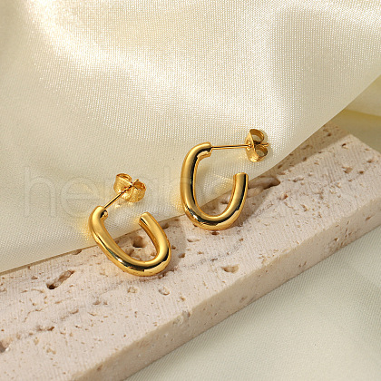 Oval Stainless Steel Stud Earrings RS0280-1