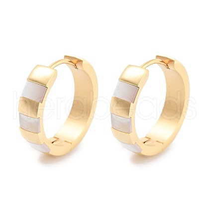 Ion Plating(IP) 304 Stainless Steel Hoop Earrings EJEW-C096-28B-G-1