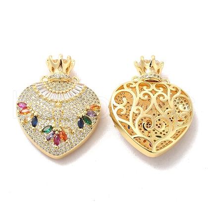 Brass Micro Pave Cubic Zirconia 2-Loop Pendants KK-A180-22G-1