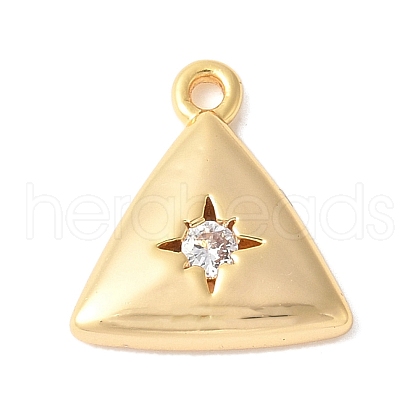 Brass Micro Pave Clear Cubic Zirconia Pendants KK-U064-08G-1
