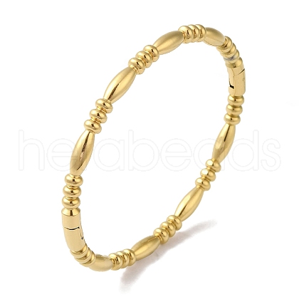 304 Stainless Steel Textured Ring Hinged Bangles for Women BJEW-I315-17G-1