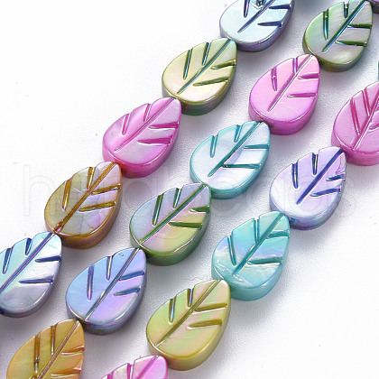 Electroplated Natural Freshwater Shell Beads Strands SHEL-N026-166A-01-1
