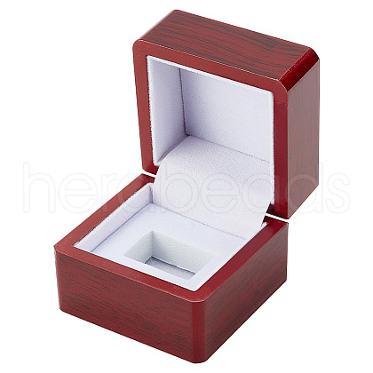 1 Slot Square Wooden Championship Ring Display Box CON-WH0085-59-1