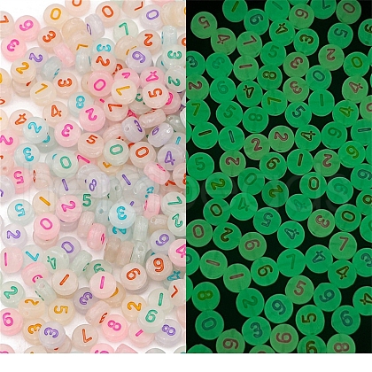 Luminous Opaque Acrylic Beads PW-WG80403-03-1