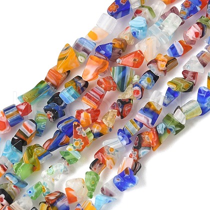 Handmade Millefiori Lampwork Beads Strands LAMP-P070-02A-04-1