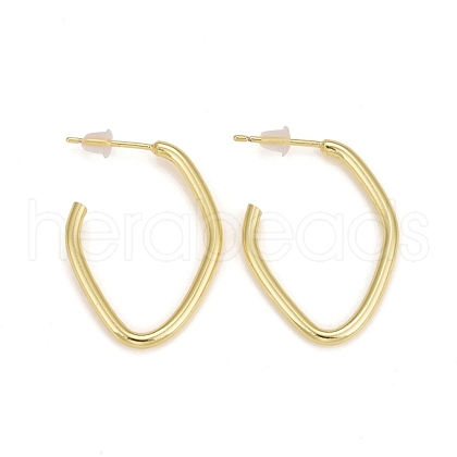 Rack Plating Brass Twist Rhombus Stud Earrings EJEW-C014-04G-1