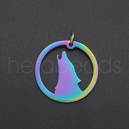 Ion Plating(IP) 201 Stainless Steel Pendants STAS-R111-JA558-1