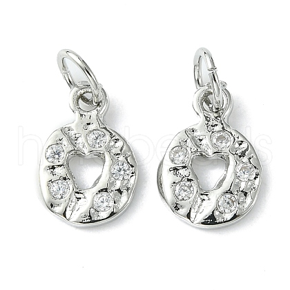 Rack Plating Brass Micro Pave Cubic Zirconia Pendants KK-K332-09P-1