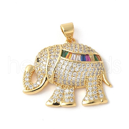 Brass Micro Pave Colorful Cubic Zirconia Pendants ZIRC-I071-01G-01-1