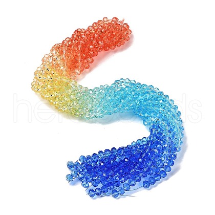 Transparent Painted Glass Beads Strands X1-DGLA-A034-T6mm-A13-1