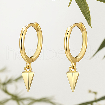 S925 Sterling Silver Geometric Triangle Hoop Earrings for Unisex RI4455-1-1