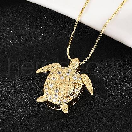 Brass Micro Pave Cubic Zirconia Pendant Necklaces NJEW-Q041-02G-1