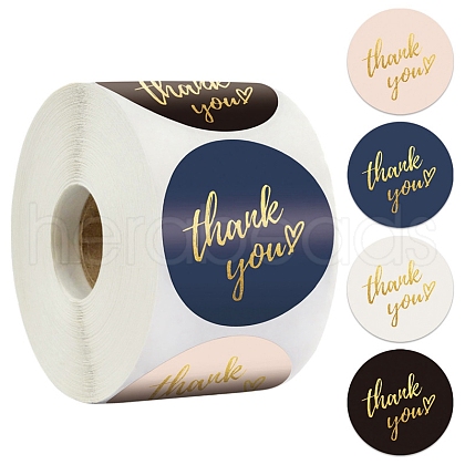 4 Colors Thank You Stickers Roll STIC-PW0006-017-1