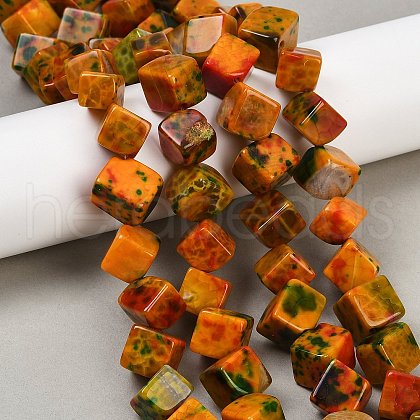 Dyed Natural Agate Beads Strands G-U029-D01-1