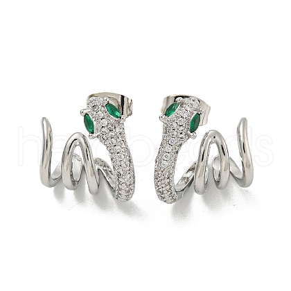 Brass Pave Cubic Zirconia Clip-on Earrings EJEW-N054-47P-1