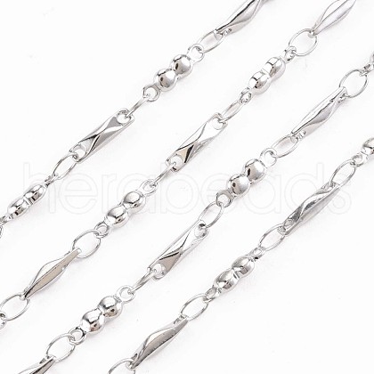 Non-Tarnish 201 Stainless Steel Rectangle & Oval Link Chains STAS-N092-115-1