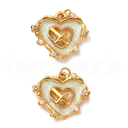 304 Stainless Steel Enamel Pendants STAS-U061-21G-01-1