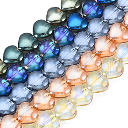 Electroplate Glass Beads Strands EGLA-N008-004-1